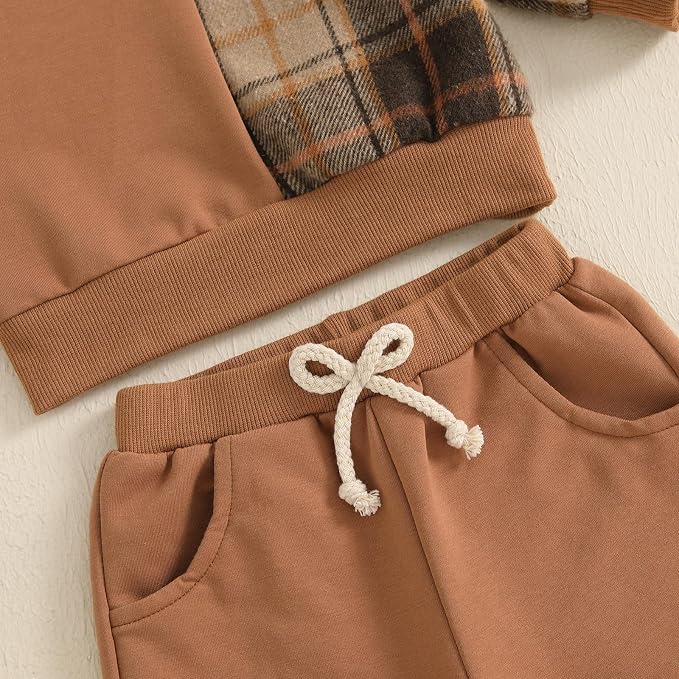 Toddler Baby Boy Fall Outfits Long Sleeve Crew Neck Pullover Sweatshirt + - Image 4