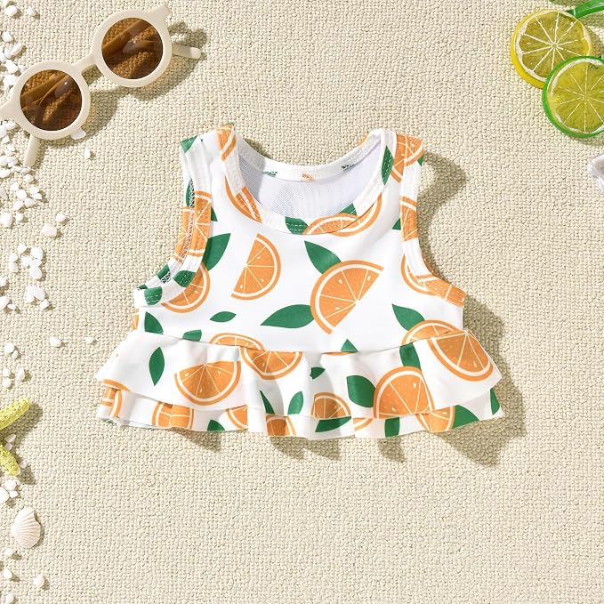 Aalizzwell Toddler Baby Girl Bathing Suit Two Piece Swimsuit Bikini Beach Wear - Image 4