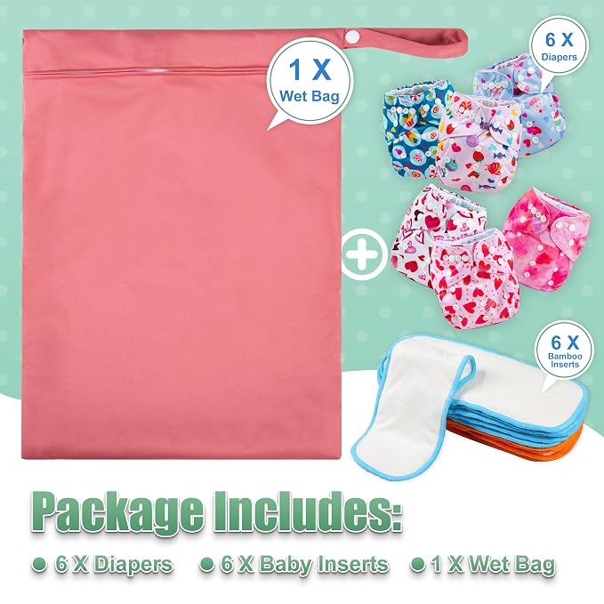 Wegreeco Cloth Diapers 6 Pack - Image 6