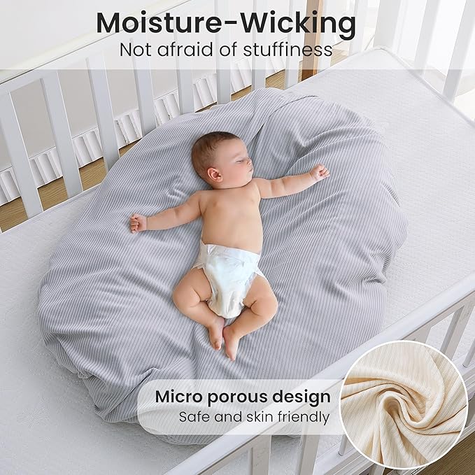 Jersey Unisex Swaddle Blanket, Ultra Soft Stretchy Receiving Blanket, Newborn - Image 4