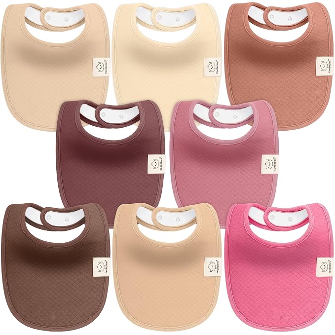 8-Pack Organic Baby Bibs for Girls, Boys by KeaBabies