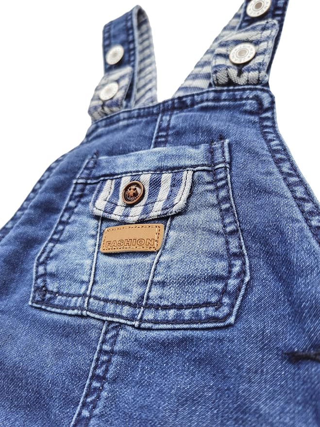 KIDSCOOL SPACE Baby Little Kids Cute Denim Embroidered Fashion Jean Overalls - Image 4