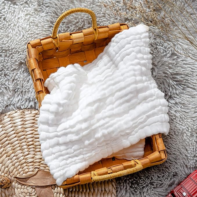 Baby Muslin Washcloths- Natural Cotton Wipes - Image 3