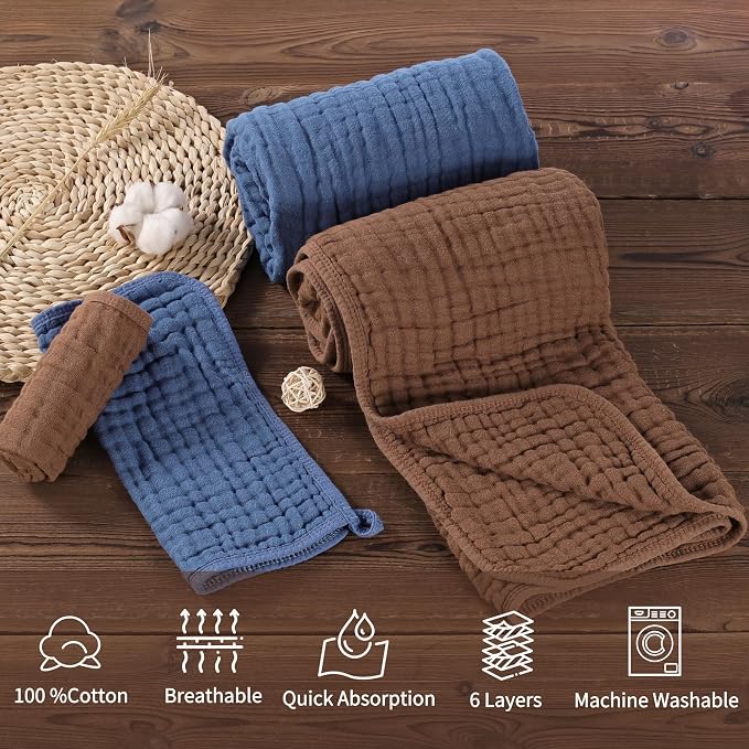 4-Piece Muslin Bath Towel Set - Image 3