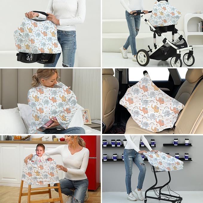 Breathable Car Seat Cover for Babies – Multi-Purpose Soft Rayon Nursing Cover - Image 7