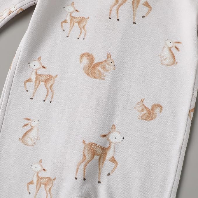Owlivia Organic Cotton Baby Boy Girl Zip up Sleep 'N Play Pjs, Long Sleeve - Image 3