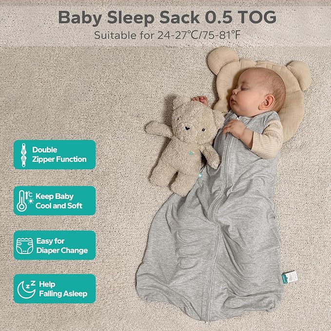 Rayon Made from Bamboo Sleep Sack, 0.5 TOG Wearable Blanket Baby, Sleep Sack - Image 5