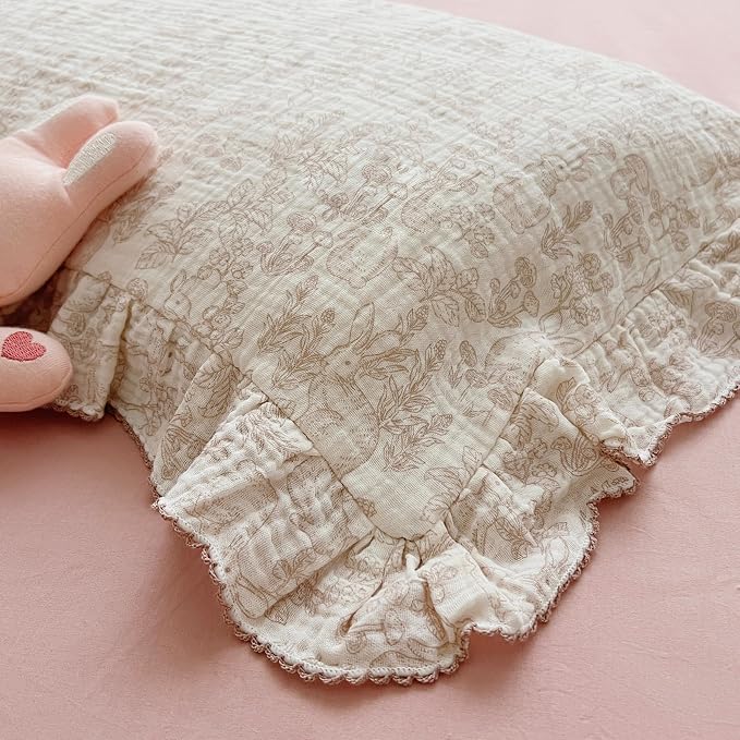 BuLuTu Muslin Cotton Pillowcase King Pillow Cover - Image 4