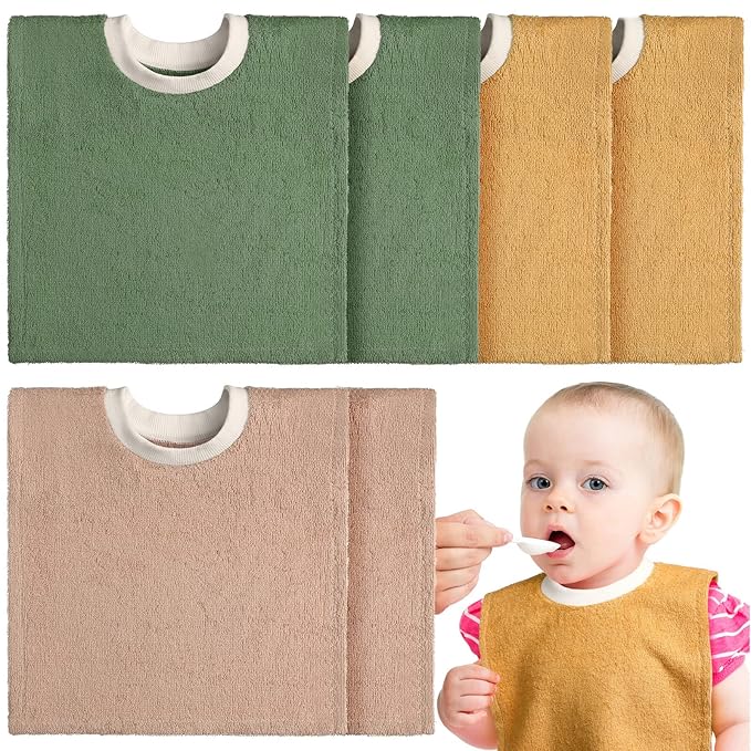 6 Pcs Pullover Baby Bibs Cotton Terry Toddler Absorbent Infant by Foaincore