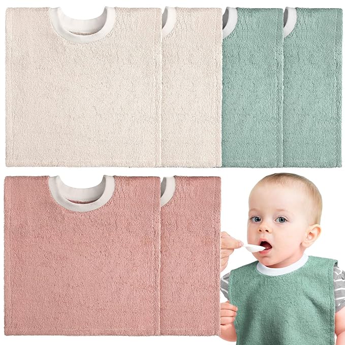 6 Pcs Pullover Baby Bibs Cotton Terry Toddler Absorbent Infant by Foaincore