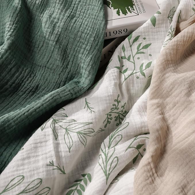 Muslin Swaddle Blankets for Newborn, 3 Pack Breathable Soft Receiving Blanket - Image 6