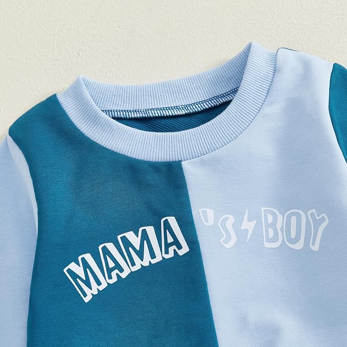 Kupretty Toddler Baby Boy Fall Winter Clothes Color Block Long Sleeve - Image 4