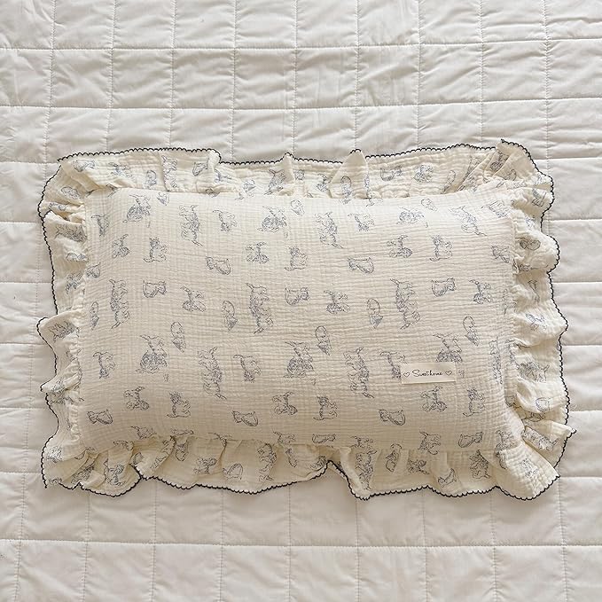 AOJIM Cotton Muslin Kids Pillowcase by AOJIM-BeddingSetBabyBlanketsSofaCover