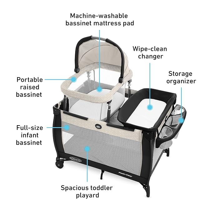 Graco Pack 'n Play Day2Dream Travel Bassinet Playard Features Portable Bassinet - Image 6