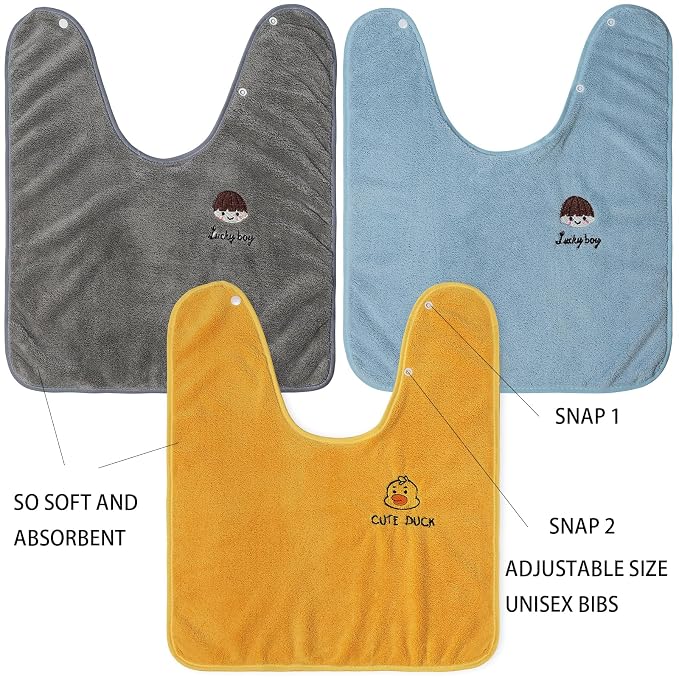 Baby Bibs for Girls or Boys 12-18 Months 6 Packed, Towel Bibs for Toddler 1-3 - Image 4
