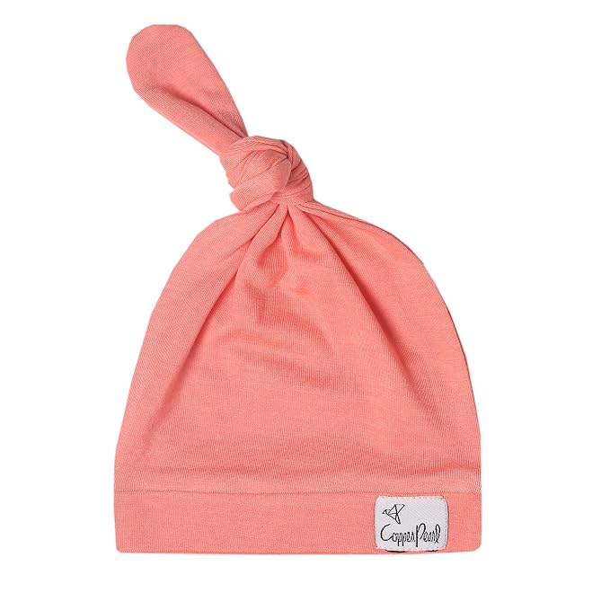 Copper Pearl Baby Beanie Hat Top Knot Stretchy Soft Stella by CopperPearl