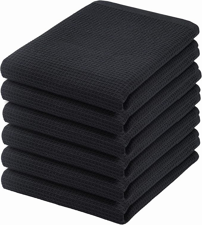 PurpleEssences Waffle Weave Kitchen Towel, 100% Cotton by PurpleEssences