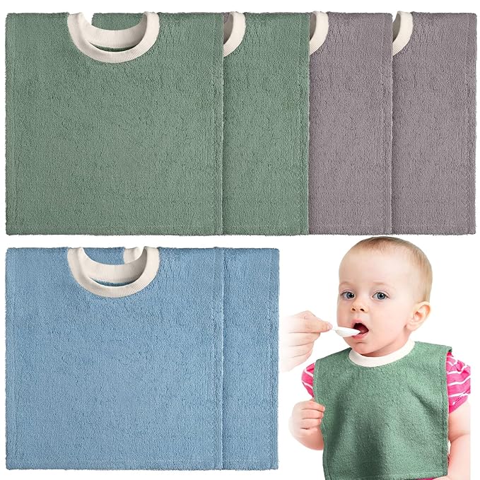 6 Pcs Pullover Baby Bibs Cotton Terry Toddler Absorbent Infant by Foaincore