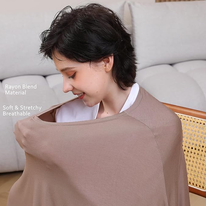 Multi-use Nursing Cover for Breastfeeding, 360°Full Coverage Nursing Poncho - Image 4