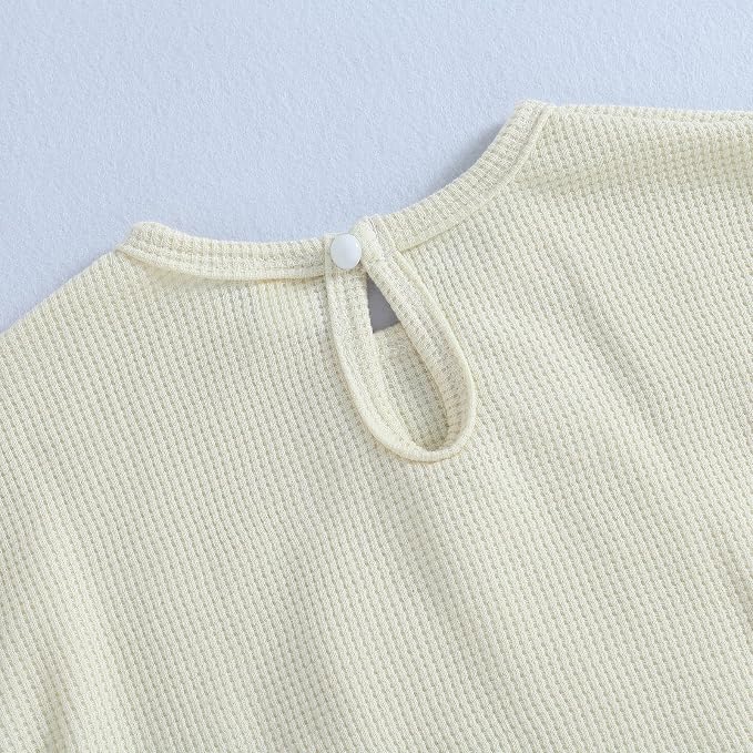 Douhoow Cute Baby Sweatshirt Romper Waffle Knit Baby Clothes Infant Girl Boy - Image 5