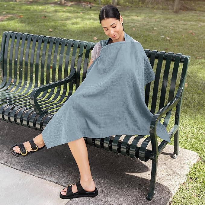 Comfy Cubs Muslin Nursing Cover, 100% Muslin Breastfeeding Cover - Image 5