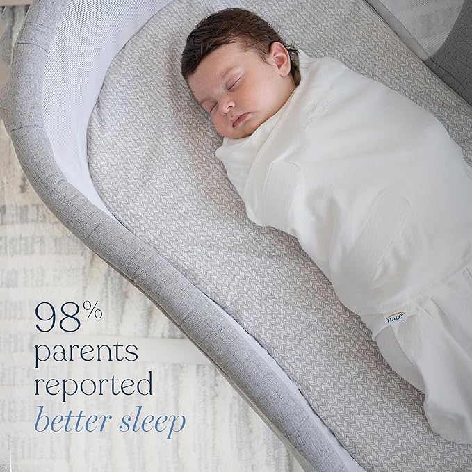 HALO 100% Cotton Sleepsack Swaddle, 3-Way Adjustable Wearable Blanket, TOG 1.5 - Image 3