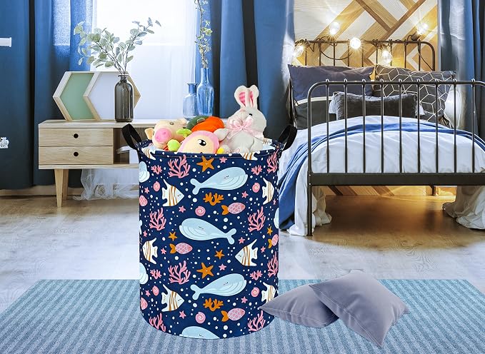Round Laundry Hamper Storage Basket Laundry Organizer Hamper Storage Bins - Image 7