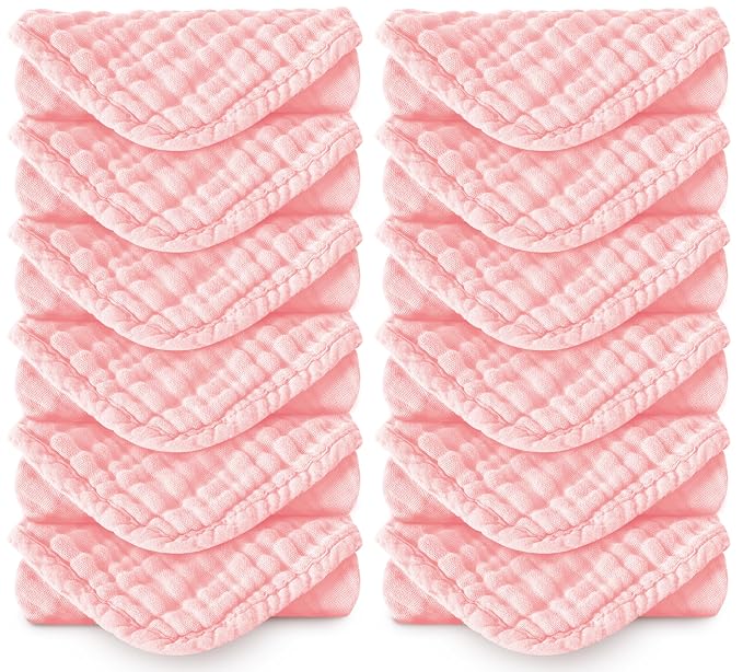 Muslin Burp Cloths 100% Cotton Large 20''x10'' Extra Soft and Absorbent Baby by Spotted+Play