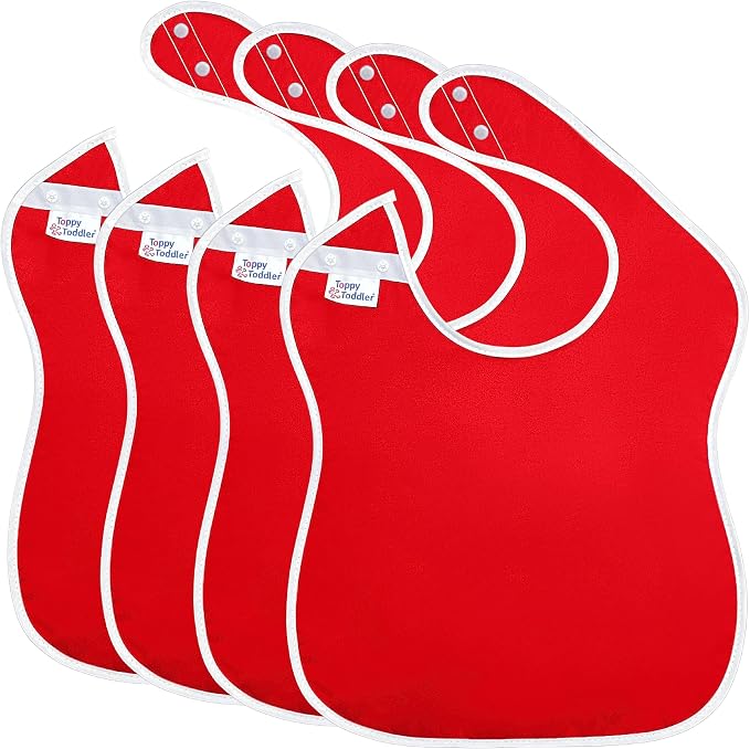 Large Waterproof Bibs Primary Collection by ToppyToddlerUSA