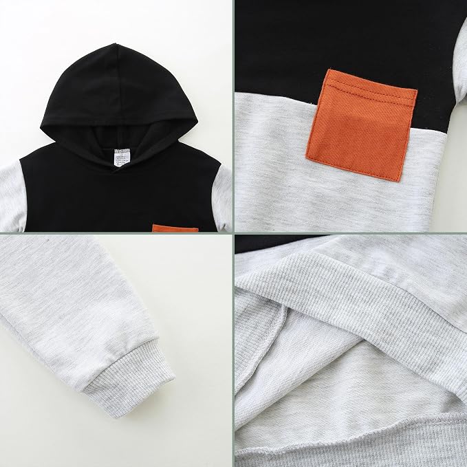 Baby Boy Outfits Short Long Sleeve Pants Clothes Set Spring Summer Hooded - Image 4