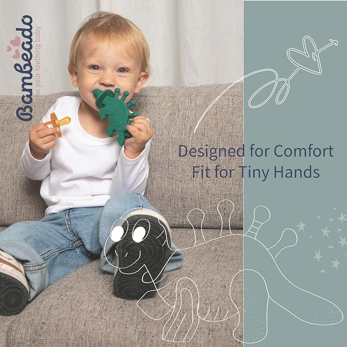 Bambeado Baby Teether Toy and Training Toothbrush: Dibly - Image 3