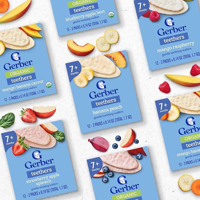 Gerber Snacks for Baby Teethers, Gentle Teething Wafers, Mango Raspberry - Image 7