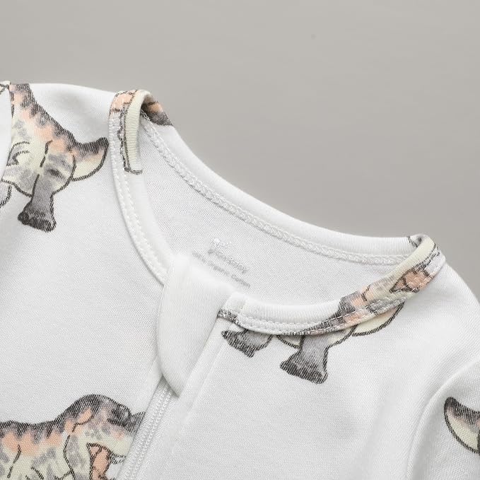 O2 BABY Baby Boys Girls Organic Cotton Zip-Front Sleeper Pajamas, Footed Sleep - Image 2