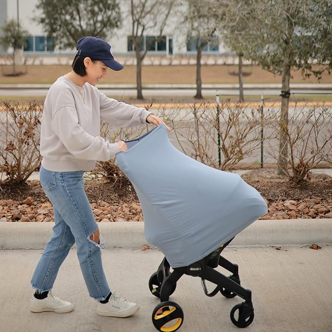 mushie Baby Car Seat Canopy Cover | Breathable & Stretchy Multi Use Cover - Image 4