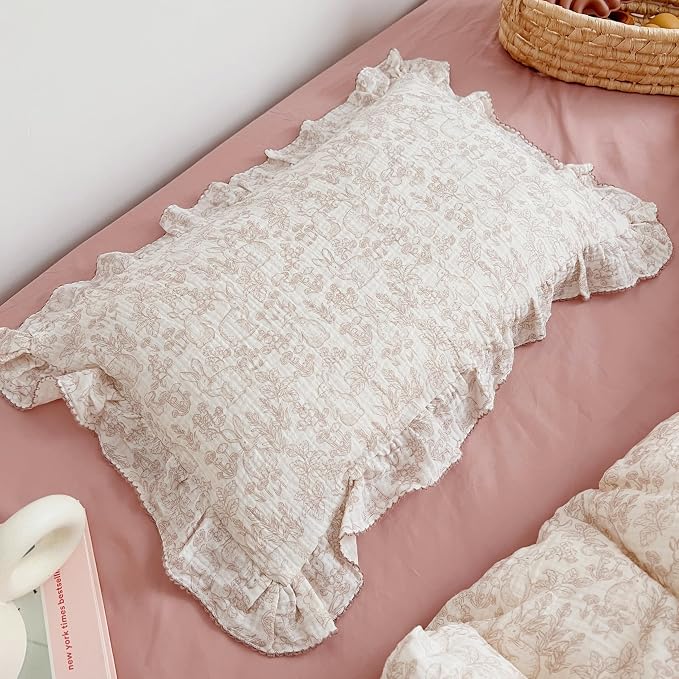 BuLuTu Muslin Cotton Pillowcase King Pillow Cover by BuLuTu