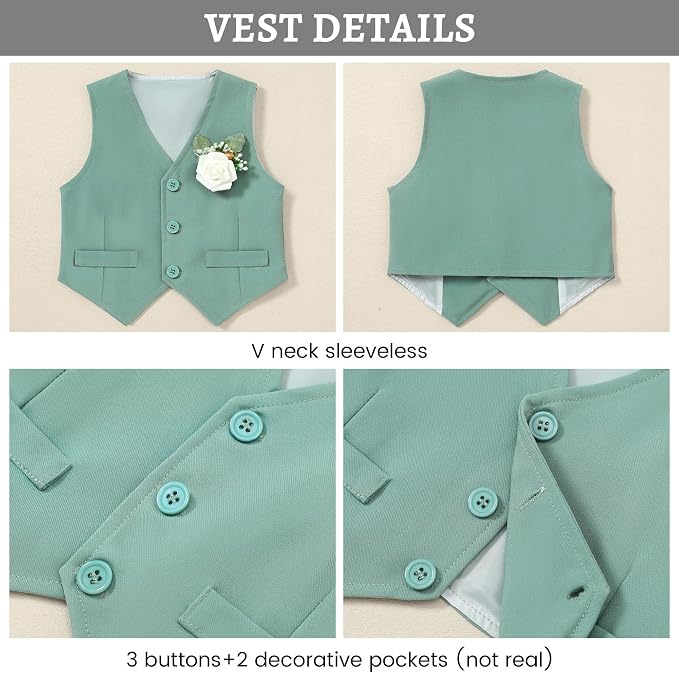 SANMIO Baby Boy Clothes Suits Infant Gentleman Outfit Collared Dress - Image 2