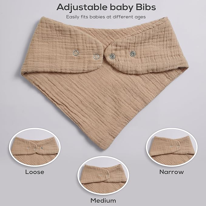 Muslin Baby bibs for drooling and teething, 100% cotton, Bibs for baby girl - Image 2