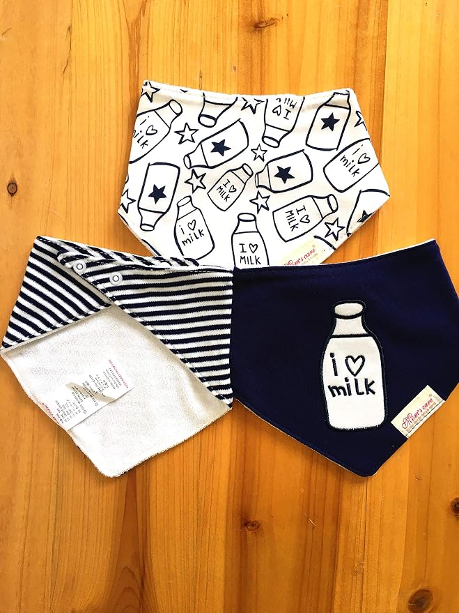 Baby Dribble Bib, Toddler Bandana Bib 3 Packs Super Absorbent Cotton Feeding - Image 6