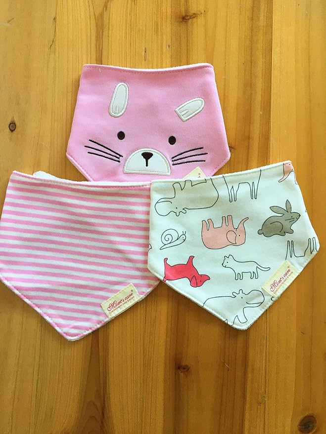 Baby Dribble Bib, Toddler Bandana Bib 3 Packs Super Absorbent Cotton Feeding - Image 2