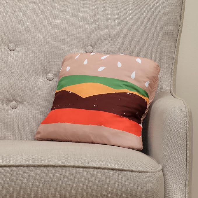 Lambs & Ivy Interactive 2-n-1 Soft Toddler Hamburger/Barbeque Pillow Play Set - Image 9
