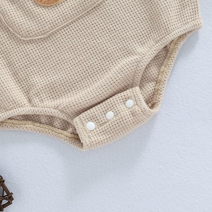Douhoow Cute Baby Sweatshirt Romper Waffle Knit Baby Clothes Infant Girl Boy - Image 5