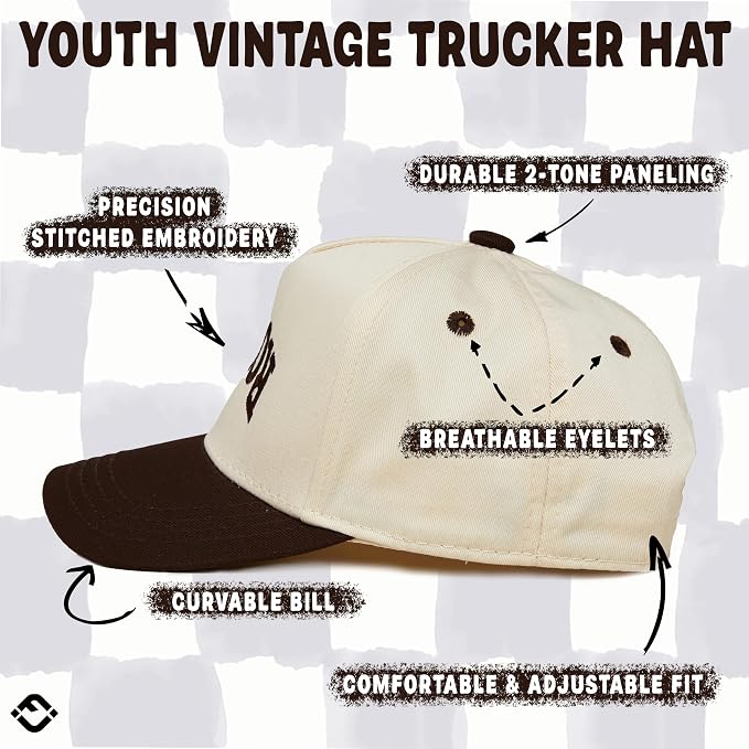 Funky Junque Premium Kids Trucker Hat Vintage Snapback Baseball Cap - Image 4