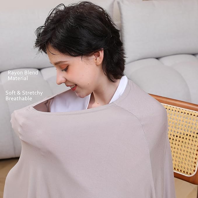Multi-use Nursing Cover for Breastfeeding, 360°Full Coverage Nursing Poncho - Image 4