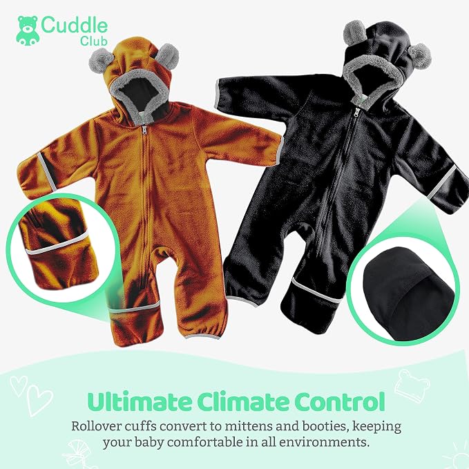Cuddle Club Fleece Baby Bunting Bodysuit - Image 3