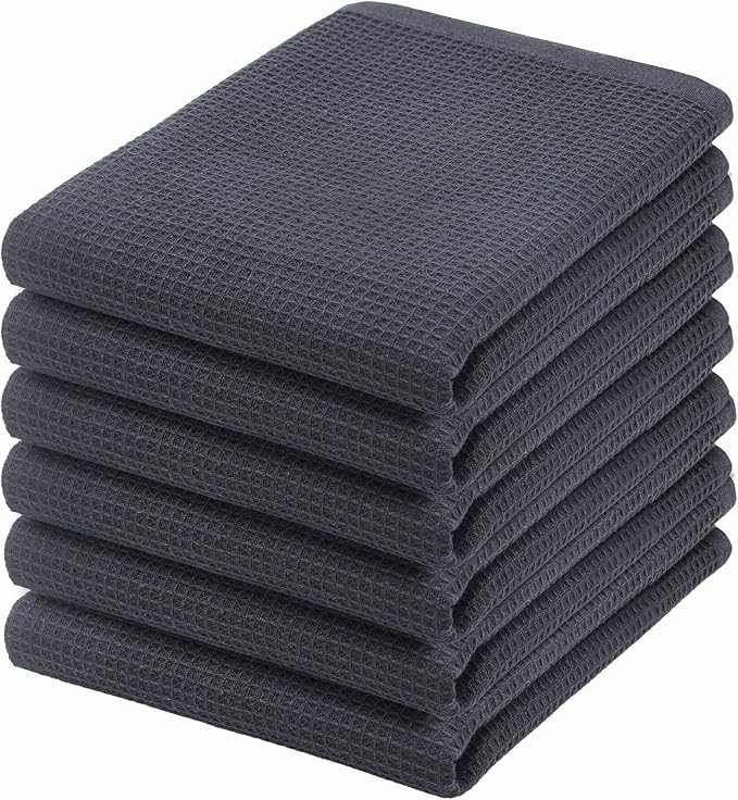 PurpleEssences Waffle Weave Kitchen Towel, 100% Cotton by PurpleEssences