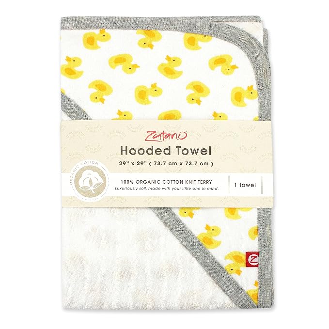Zutano Hooded Baby Towels, Organic Cotton Baby Bath Towel, Ultra Soft and - Image 2