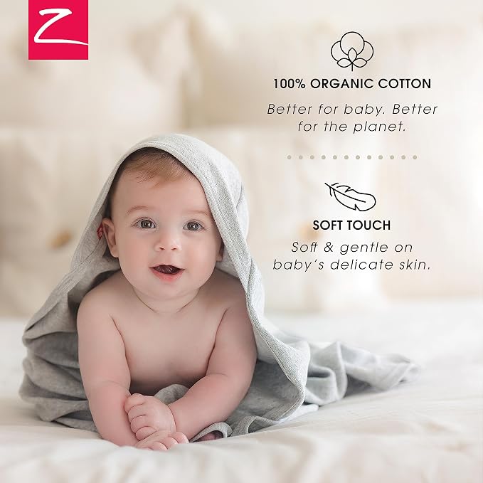 Zutano Hooded Baby Towels, Organic Cotton Baby Bath Towel, Ultra Soft and - Image 3