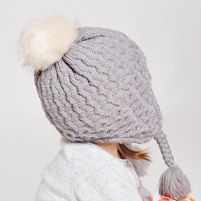 LANGZHEN Toddler Kids Infant Winter Hat, Earflap Knit Warm Cap Fleece Lined - Image 4