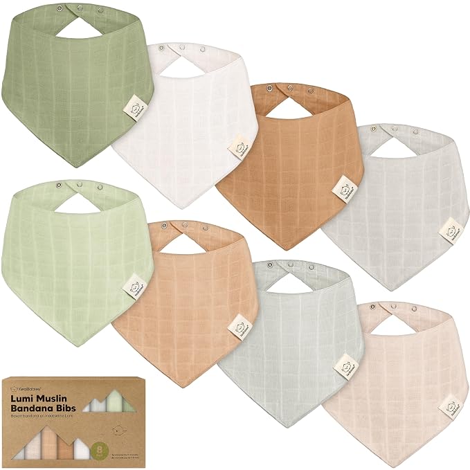 8-Pack Muslin Baby Bibs for Boys, Girls by KeaBabies