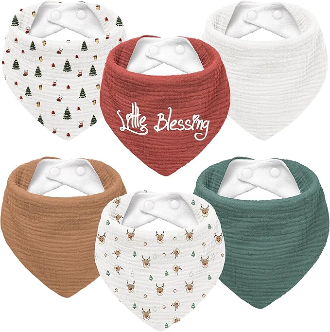 Susurration Muslin Baby Drool Bibs 6Pack Soft Triangular Adjustable Baby by Susurration